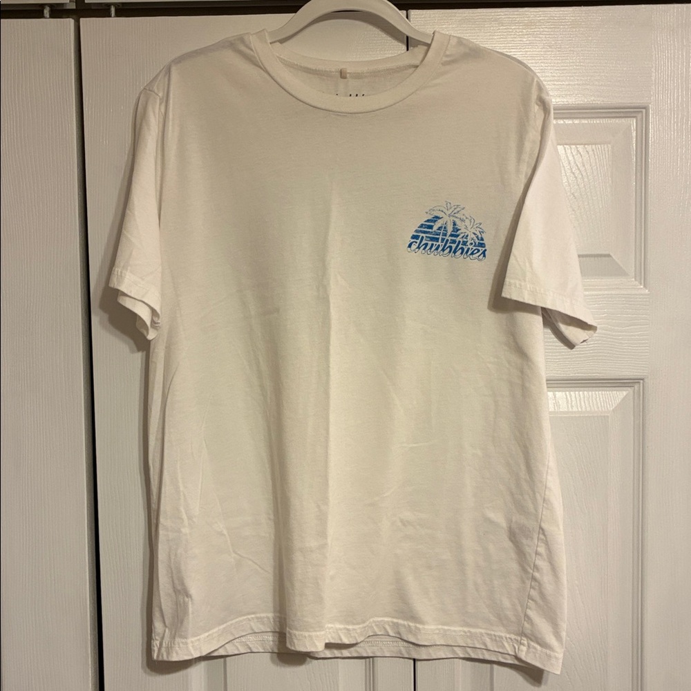 Chubbies White Tee with Blue Logo
